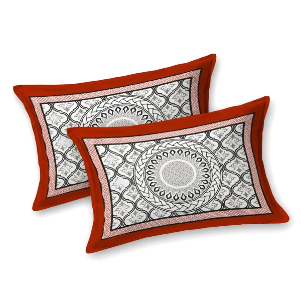 Red_Cotton_Majestic_Mandala_Luxe_Double_Bedsheet_With_Pillow_Cover_100_X_108_Cm